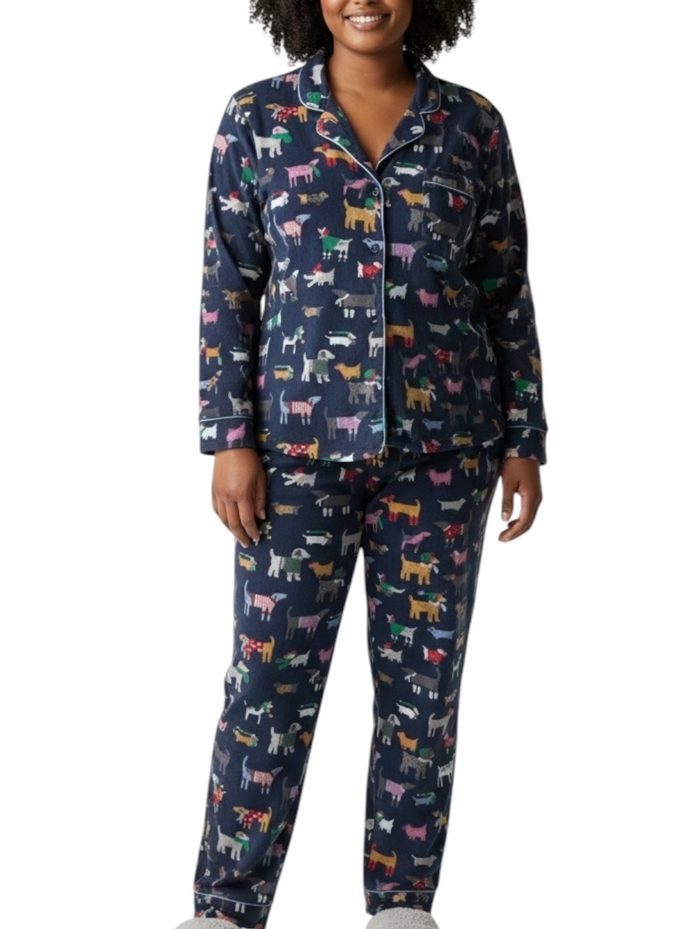 SECRET TREASURES Multicolor Dog Print Pajama Set in Navy Size 2X — SO CUTE!!!